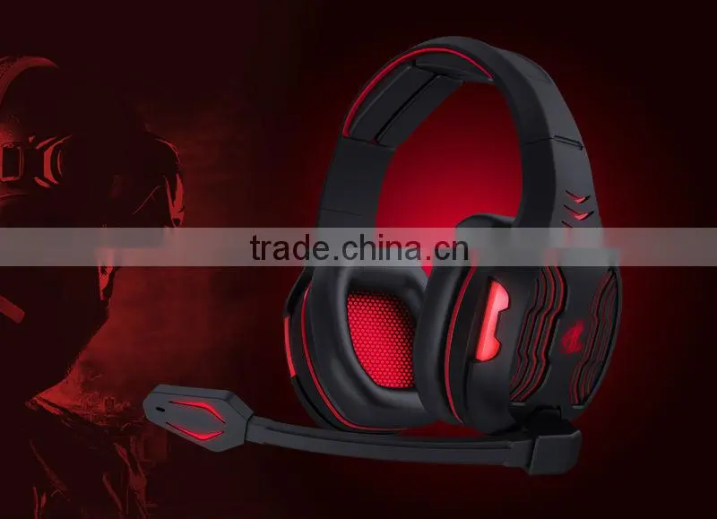 Simulated 7.1 best selling good quality stereo funny vibration LED gaming headsets