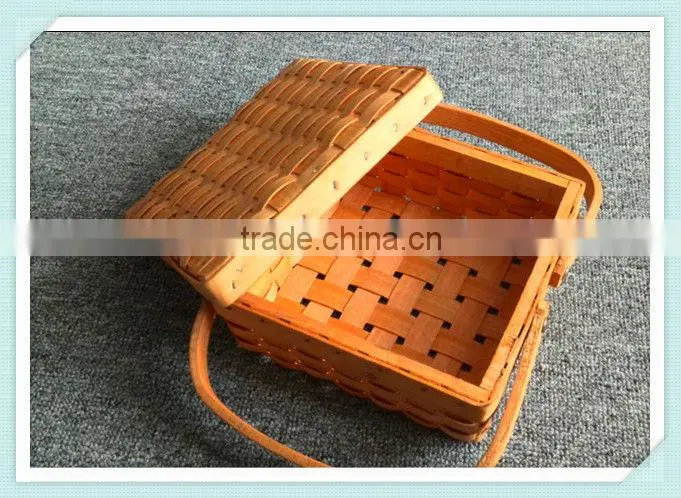 small wooden promotion basket