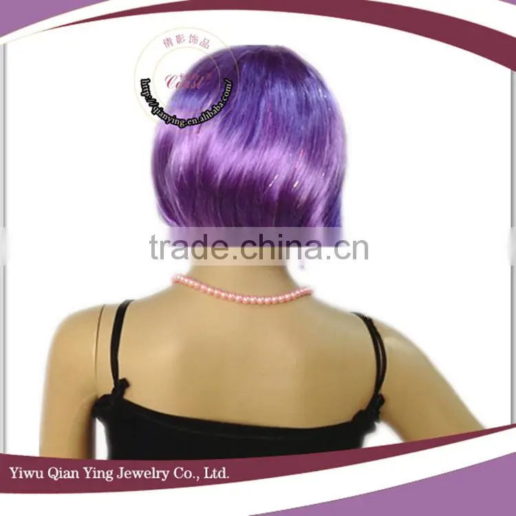 cheap short purple synthetic bob wig