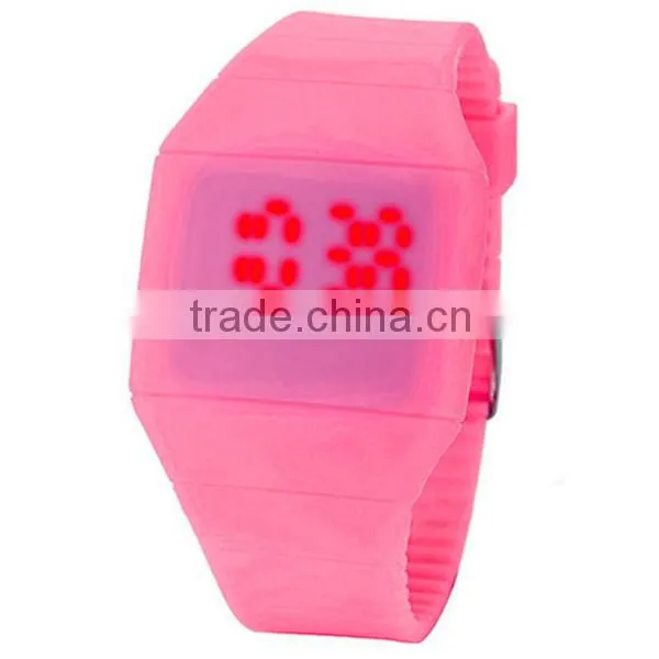 2015 Candy color custom touch screen sport silicone led watch for sale, cheap watch, boy watch
