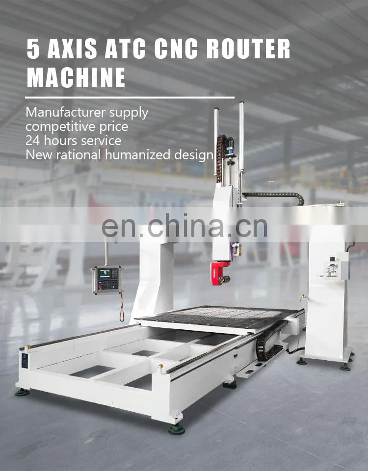 Wood Mould and Carving Woodworking CNC Router Machine 5 Axis 360 Degree Swing Wood Milling Machine