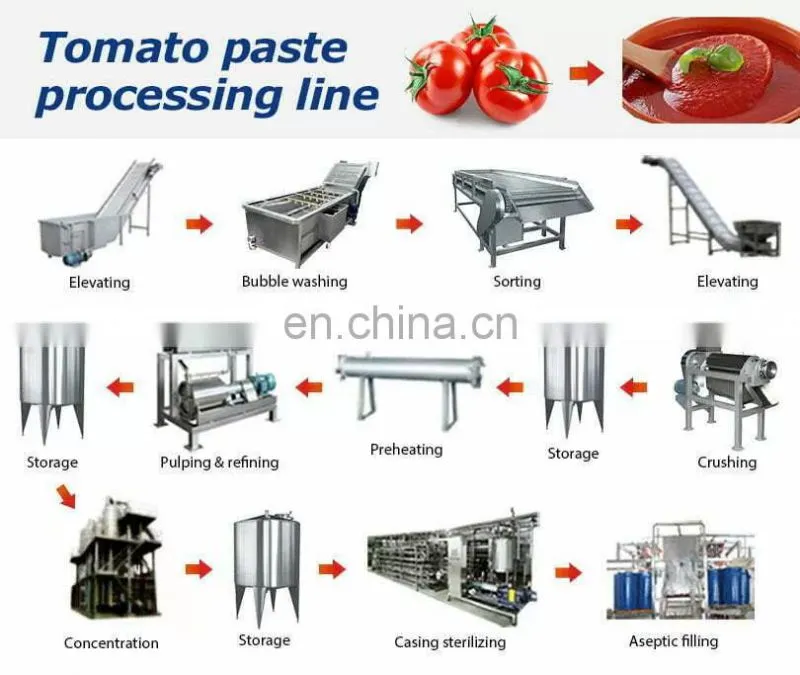 High Quality Stainless Steel Tomatoes Ketchup Making Plant Concentrate Tomato Paste Processing Machine Price