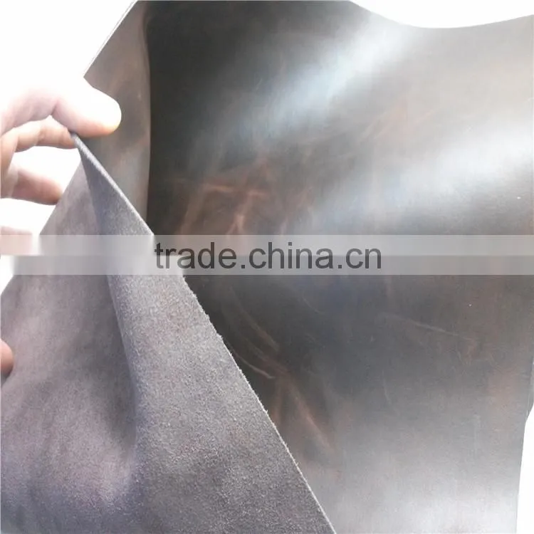 2015Cow split pull up leather for shoes
