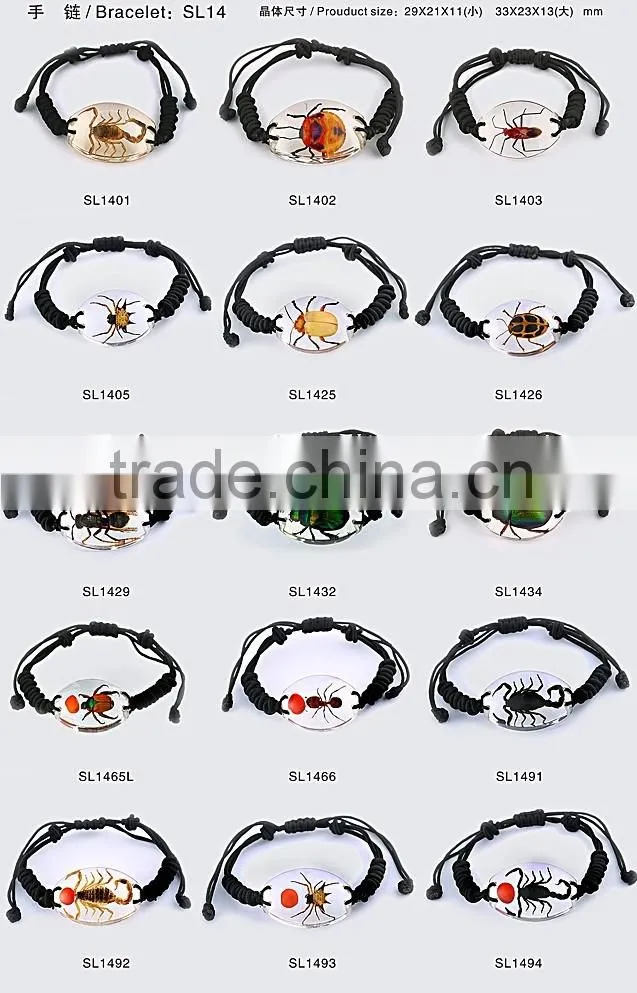 Latest hippie bracelet beads as promotion gifts with real insect