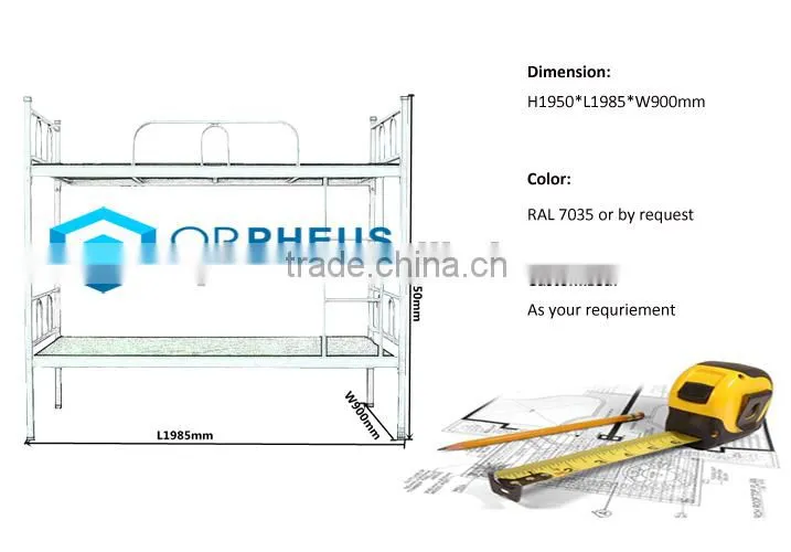 School Furniture Heavy Capacity Students Used Steel Bunk Bed