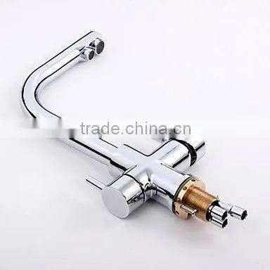 Dual Handle Chrome 3 Way Kitchen Mixer Faucet