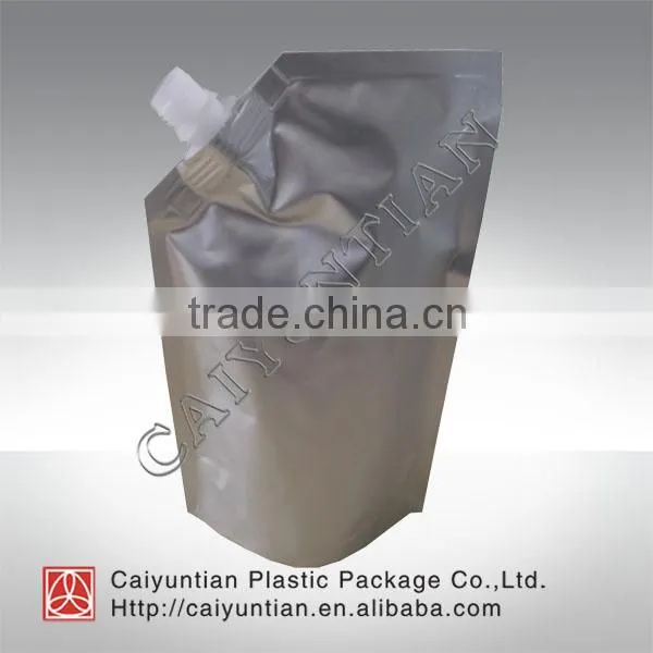 Aluminum foil standing liquid fruit juice packaging bag/ spout pouch for fruit juice