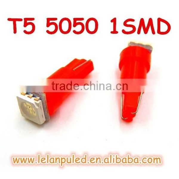 Top quality led Colorful Car Interior Led Light 12V T5 5050 1SMD auto led lamp