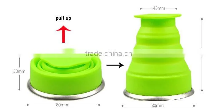 2015 silicone collapsible water bottle, water sport cup