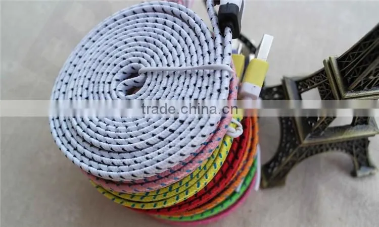 Nylon Flat Noodle Micro USB to Displayport Connector Cable