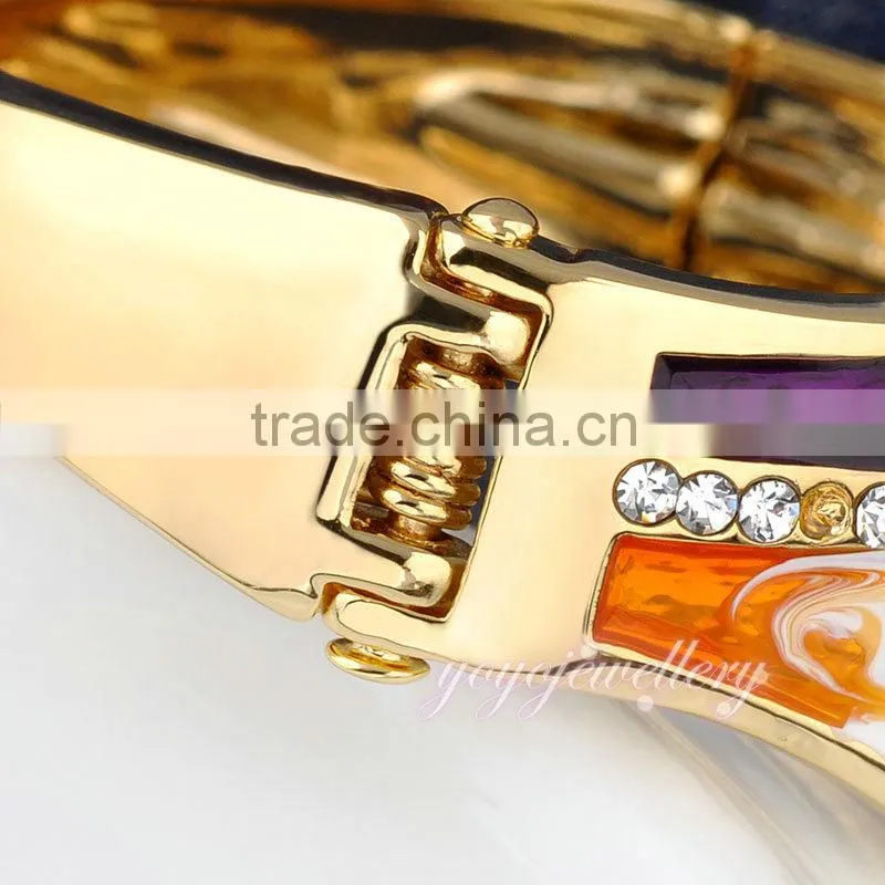 Leaf shap hot selling sex sikh kara crystal bracelet bangle