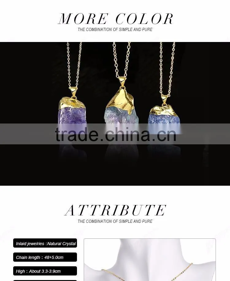 Popular beautiful stone necklaces jewelry, Fashion stone pendant necklace
