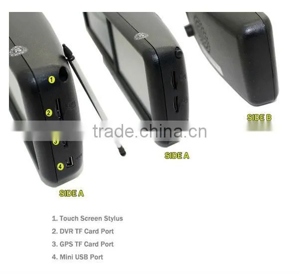 rearview mirror car monitor gps with DVR, FM transmission