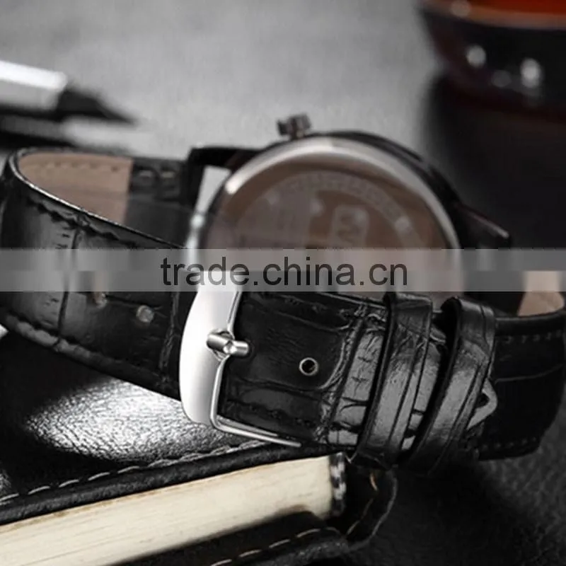 Japan quartz movement leather strap watch bands wholesale in guangzhou factory