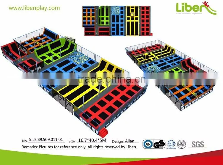 TUV Certified Amusement Trampoline Arena for Sale Jumping Large Indoor Trampoline Park with Security Net