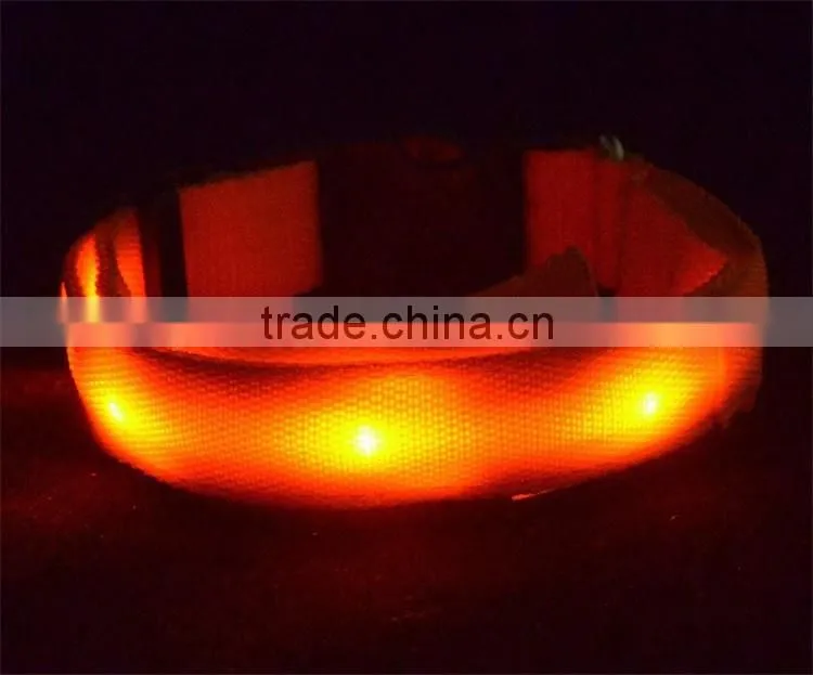 LED Personalized Dog Flashing Glow Pet Light Safety Collar 6 Colors 3 Sizes