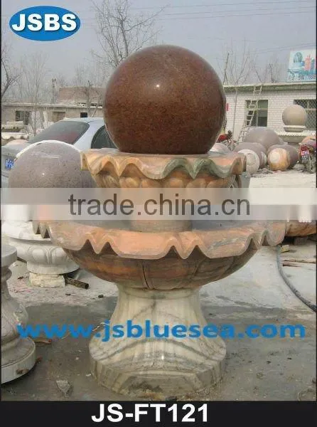 Cheap Handmade Red Marble Rotating Ball Water Fountain