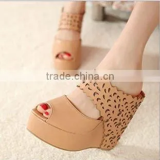 New fashion no heel wedge heel summer laser shoes slipper XT-SHw92