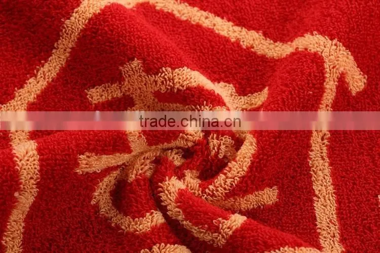 chinese element 100% cotton red towel for wedding