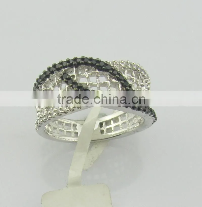 Wholesale two-tone plated silver ring fashion silver jewelry ring
