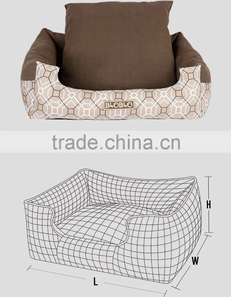 The newest design fashion dog bed with brown color with white flower