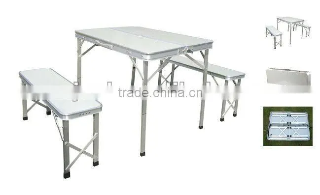 Outdoor folding picnic table(with two bench )
