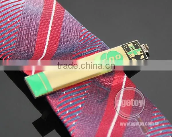 Japan Train Company Souvenir Zinc Alloy Print Logo Engraved Name Metal Custom Tie Clips