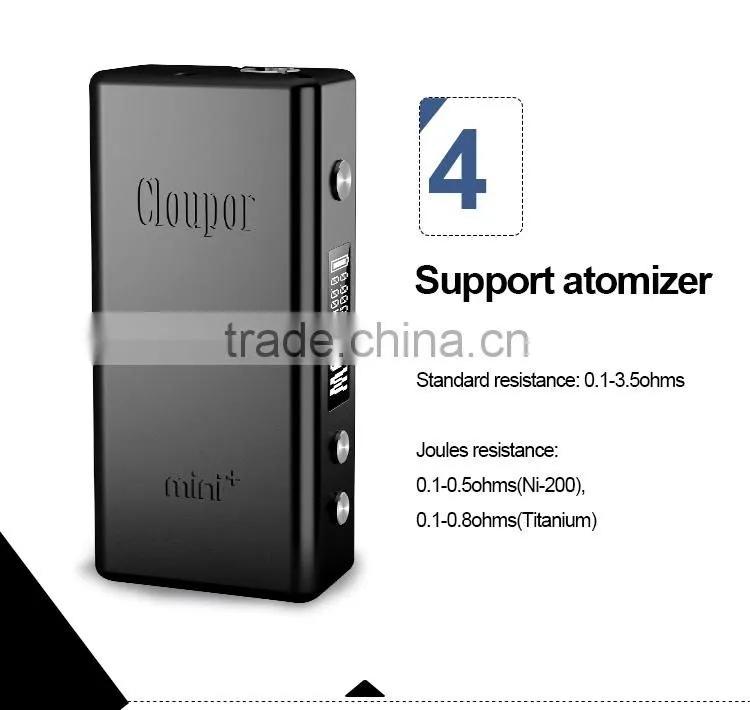 Cloupor mini Plus ,50W with Temp control support Ti and Ni200 in 5 colors!!! temp control box mod temp control
