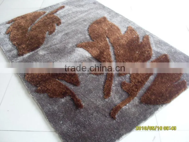 silk modern flower polyester carpet bed mat