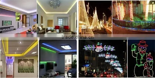 2016 festalight China wholesale price decorative led round flat black multi color 2-wire rgb led rope lights with 3 wires