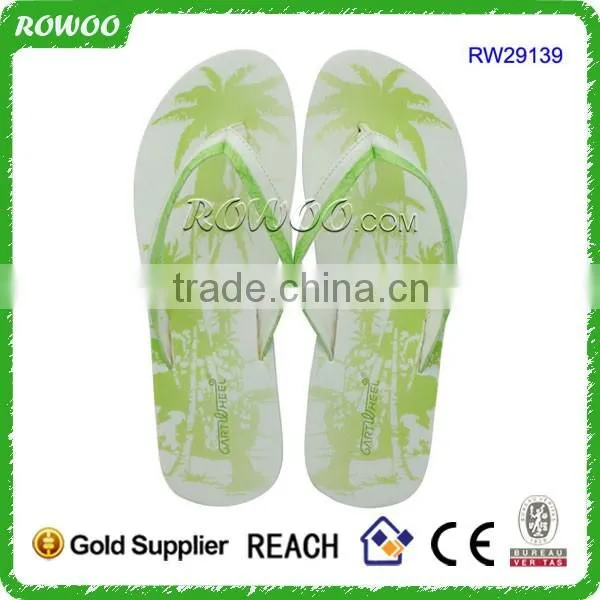 White and Green Low Price Ladies Sandals Girl Latest Flat Sandals
