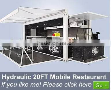Hydraulic system 10ft container coffee shop design/ POP-UP shipping container coffee bar for sale