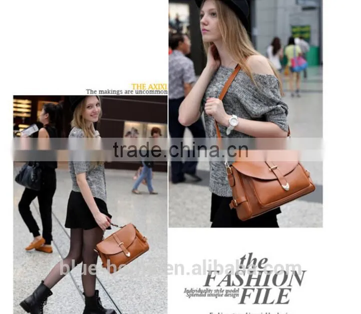 China alibaba hot selling brand women's tote business bag Preppy style solid shoulder handbag