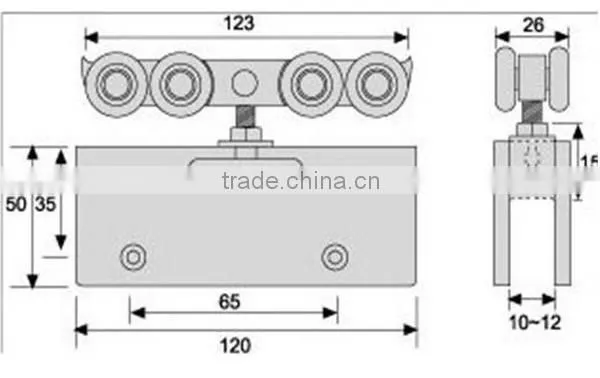 High quality Stainless Steel glass sliding door roller