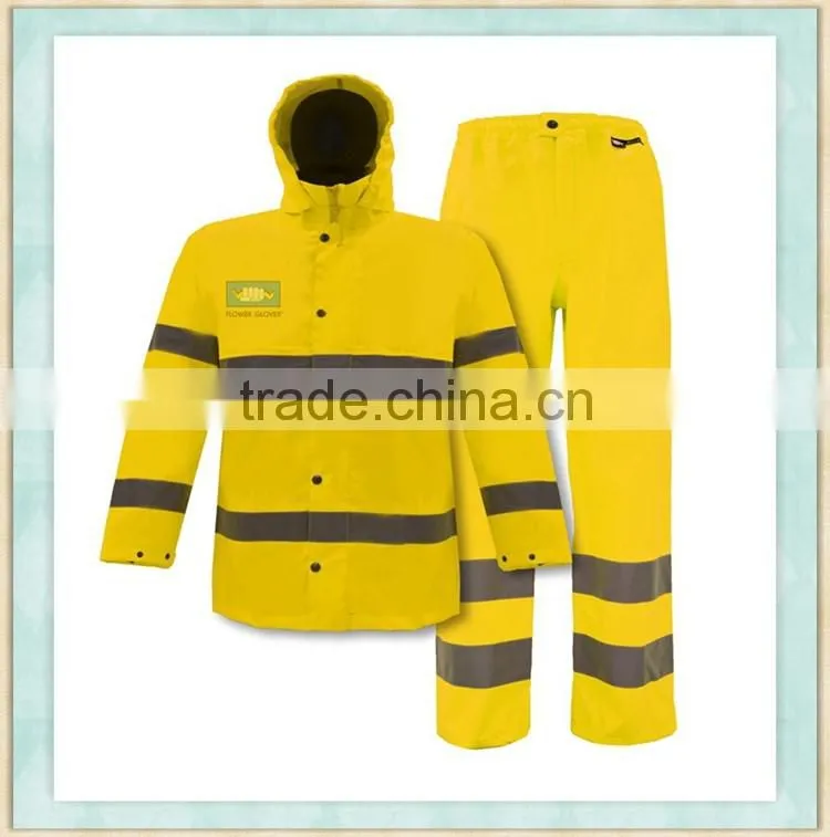 EN343 waterproof and breathable high visibility security guard clothing