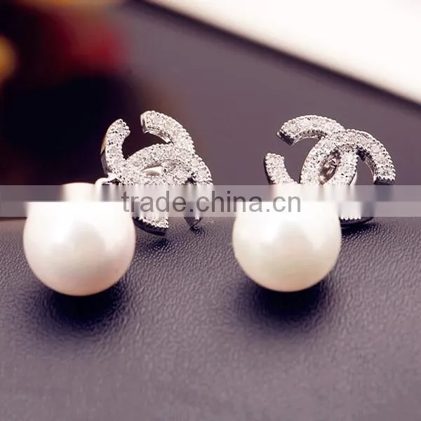 Fashion silver earring, earring jewelry fashion jewelry pearl earring