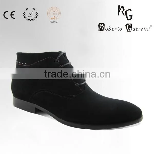 Black Patent Genuine Leather Ankle Boot for Men