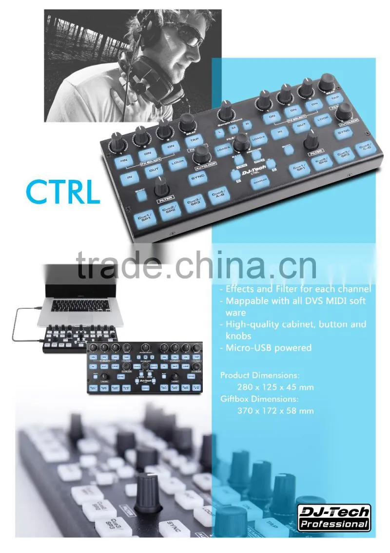 digital mixer console professional software USB Plug and Play dj music midi controller
