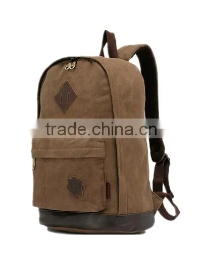 strong canvas backpack with two color for travel / school in China