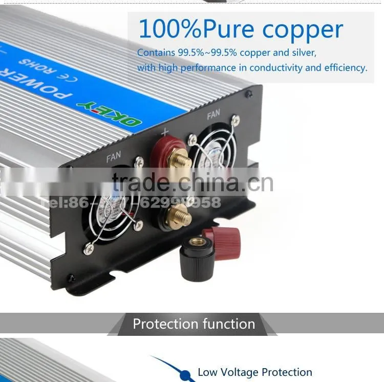 Reliable Factory DC to AC Pure Sine Wave Power Inverter OPIP-1500 W DC Input 12V with Off Grid Solar Power System