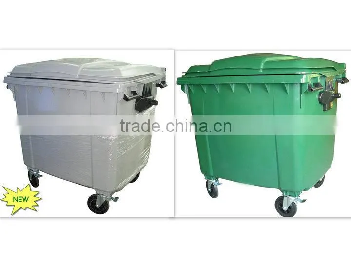 industrial large hdpe 1100l wheelie bin with wheels