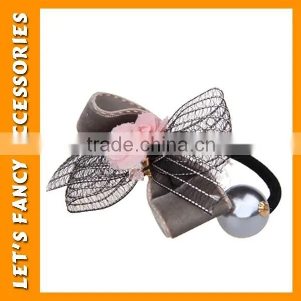 PGHD0349 Customized girls ribbon flower headband korean stylish hair bow with elastic band