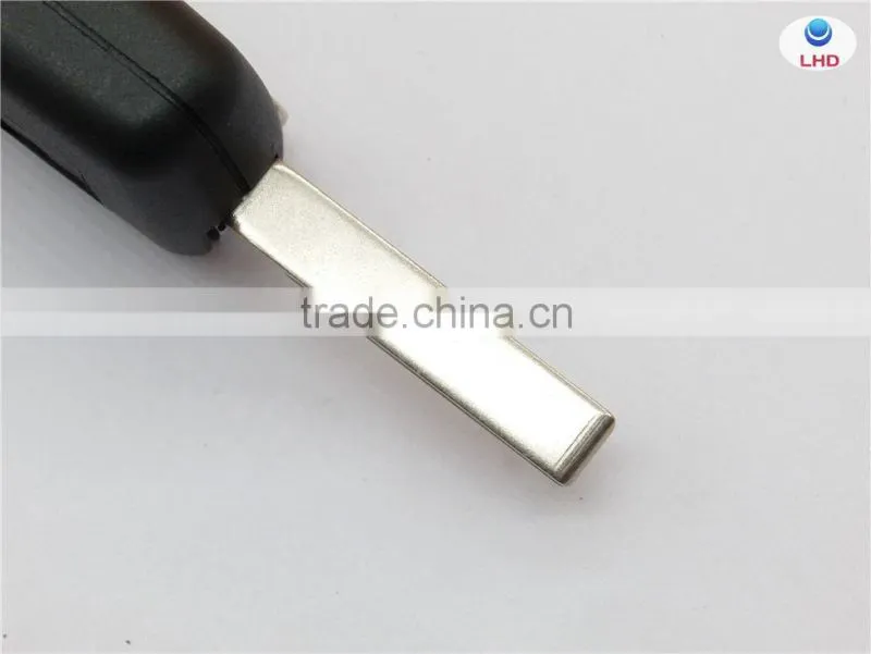 Hot sale Peugeot 407 2 buttons flip remote key shell with groove blade for cars