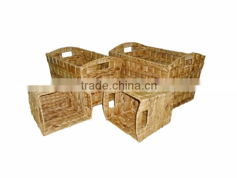 2015 New Product Square Water Hyacinth Basket for Home Decoration and Futniture