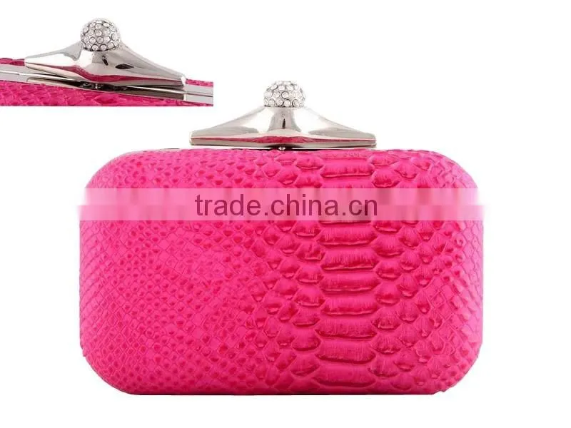 EV3048 Red snake skin box hard shell clutch bags for fashion womens evening bag