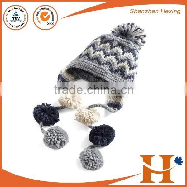 Customize top quality ski cap knitted hats unique desgin your own logo