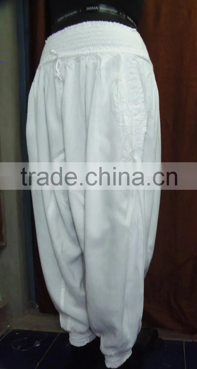 Beautiful Indian Alladin Style Trouser / White Afgani Trouser for Women