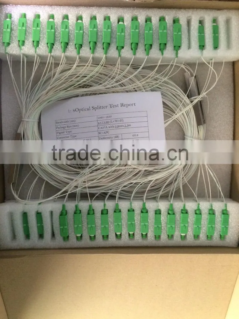 SC/APC 1x16 plc splitter single mode 0.9mm 1.5M