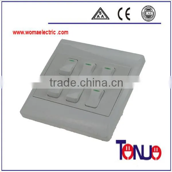 South African 6 gang 1 way lighting switch