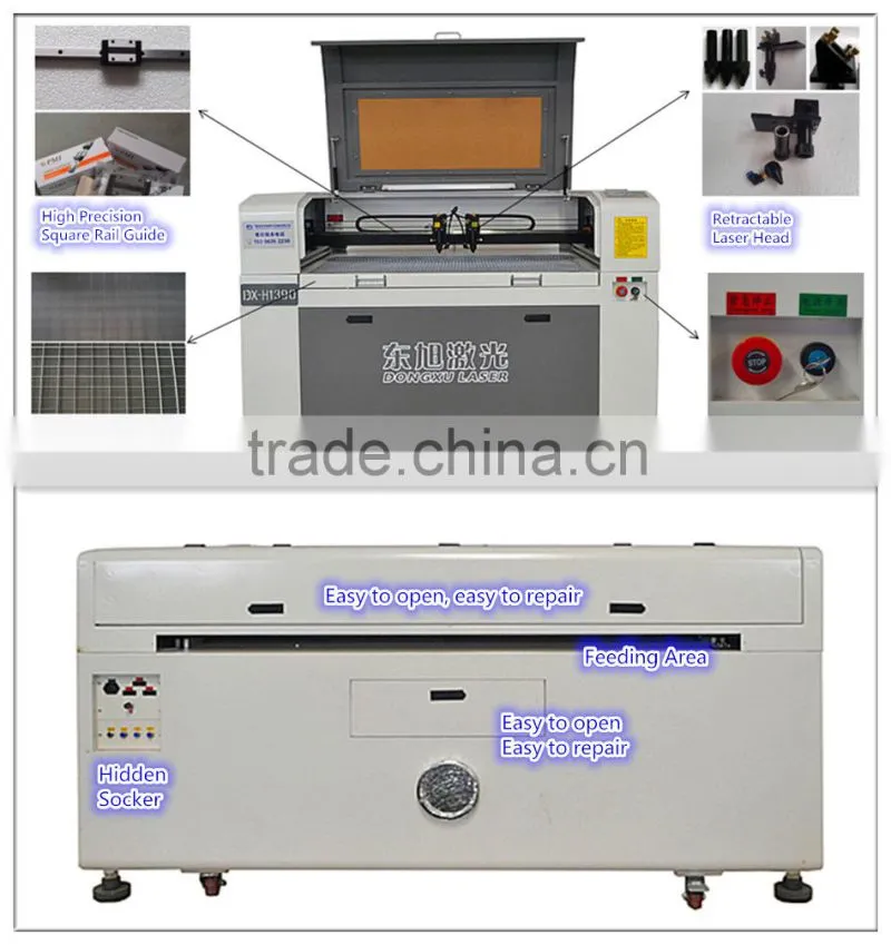 Hot double heads acrylic laser cutting machine 1390